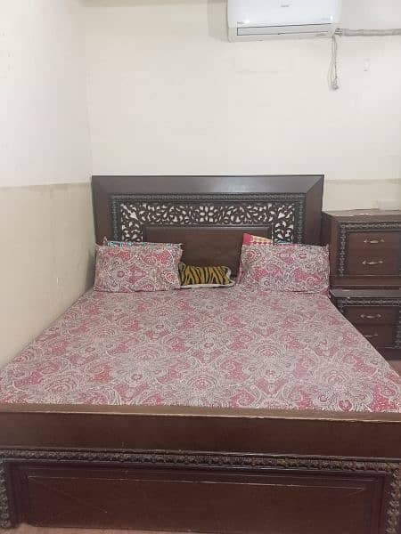 used wooden (akhrot) bed room set for sale 0