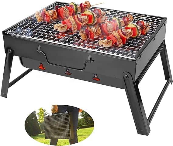 Bestcool Charcoal Barbecue Grill, Portable Bbq Grill Stainless Steel 0