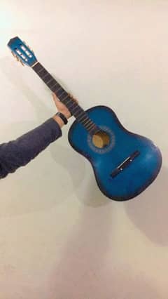 beginner acoustic guitar colour dark blue and lite blue