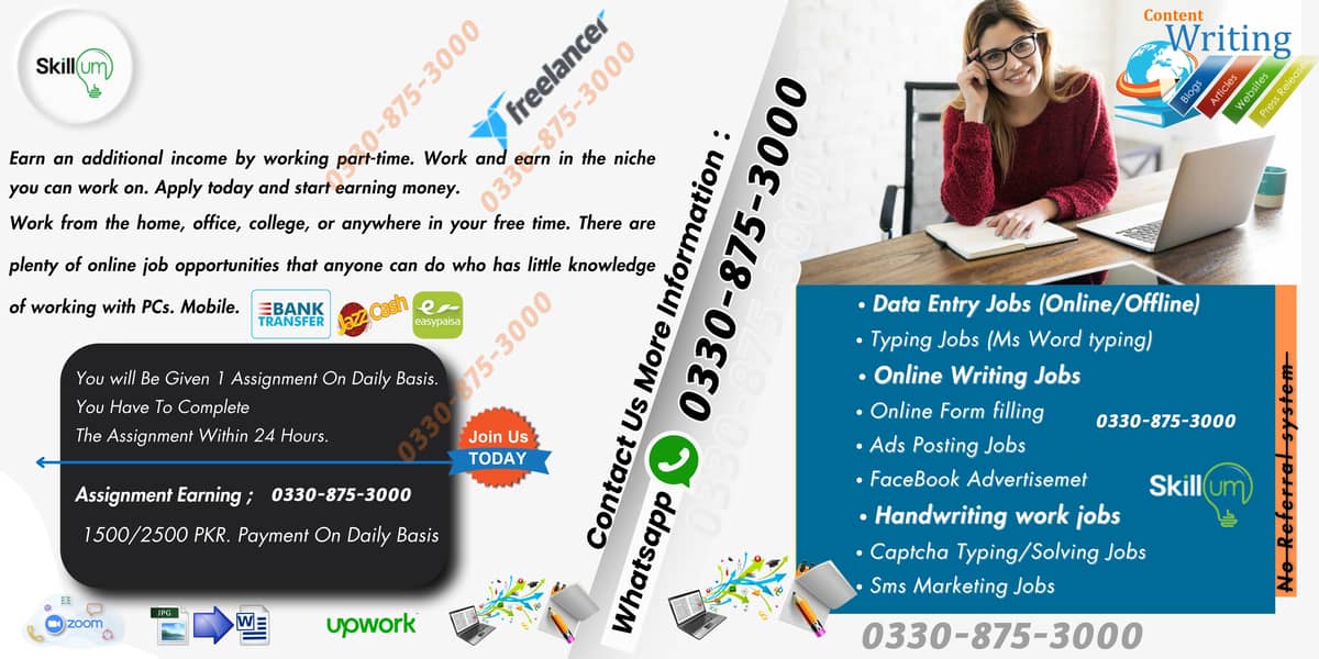 Simple Data Entry jobs available Daily-basis payout Easypaisa jazzcash 1