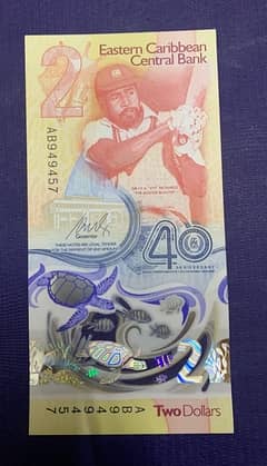eastern Caribbean 40 anniversary banknote