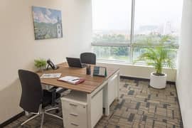 VERY WELL EXECUTIVE FURNISHED OFFICE IS AVAILABLE ON THE RENT IN THE COMMERRICAL BUILDING