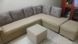 L-Shaped Premium Lounge Sofa Set with Centre Table