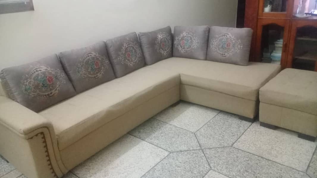 L-Shaped Premium Lounge Sofa Set with Centre Table 2