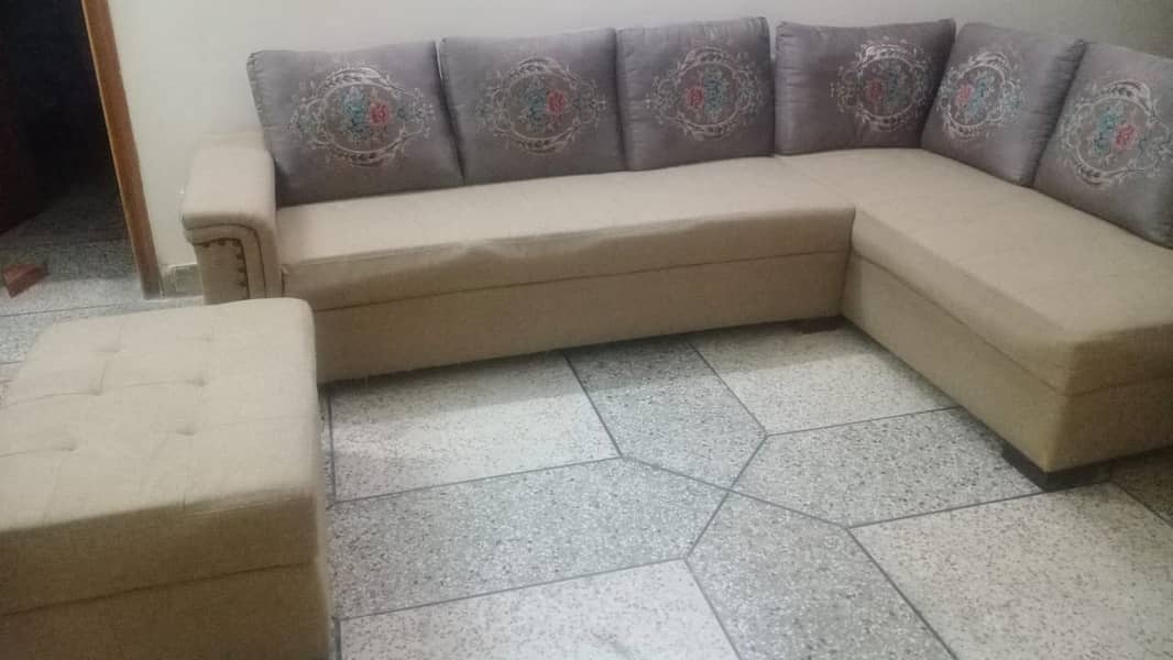 L-Shaped Premium Lounge Sofa Set with Centre Table 3