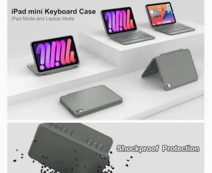Arteck Bluetooth shockproof Keyboard Case for iPad Mini 6, 8.3-inch 5