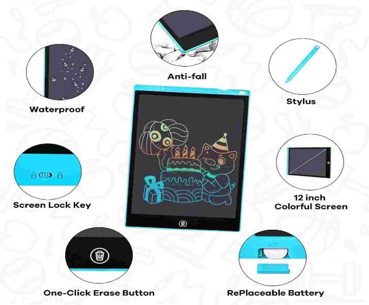 LCD Writing Tablet 12 Inch for office work, notes & for kids. . . . 2