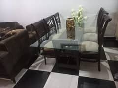 Wooden 6 Seater Dining Table in Excellent Condition