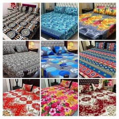 3 PC crystal cotton double bed sheet