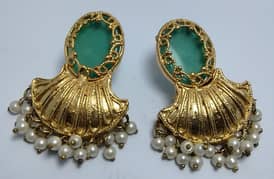 Boho Chic Pearl and Gold(Art) Earrings 0