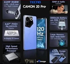SUPER DEAL TECNO CAMON 20 PRO 16/256GB BOX PACK 1 YR WTY PTA APPROVED