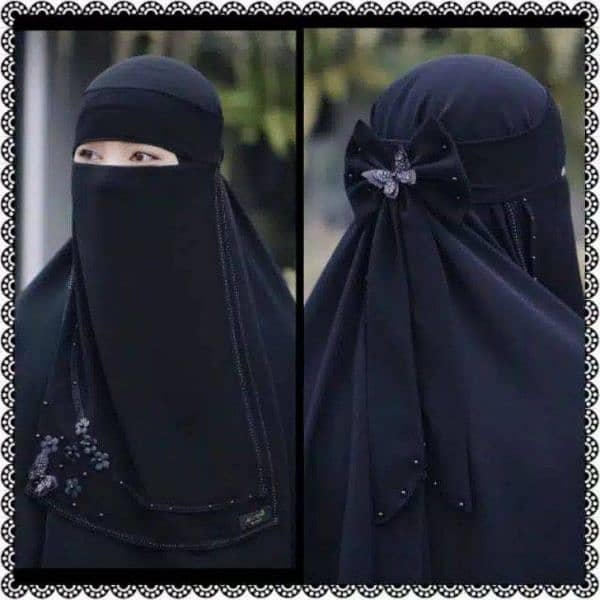 Custom Saudi Naqab Forehead Mathapatti Naqab  Hijab for Abayas 1
