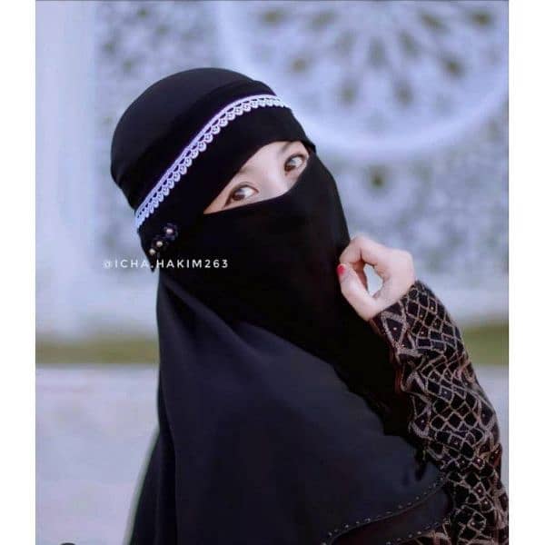 Custom Saudi Naqab Forehead Mathapatti Naqab  Hijab for Abayas 12