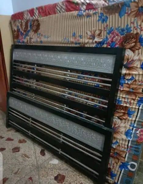 iron double bed 6/5 with mattress in lalukhet 03112332537 4