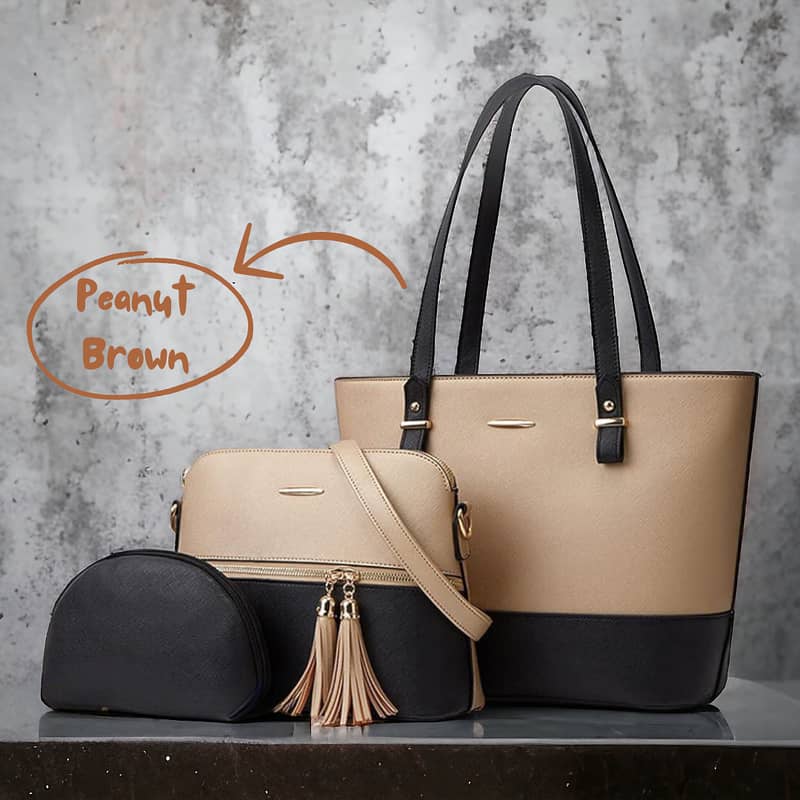 Women's Leather Plain Shoulder Bag 3