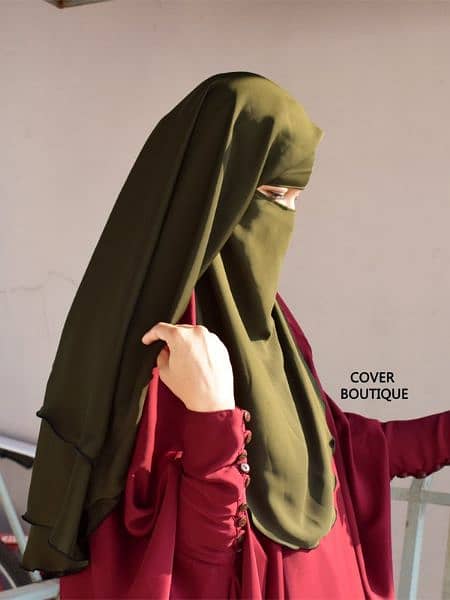 Custom Khimar Triple Layer Double Layer Hijab for Abayas 3