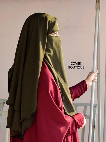 Custom Khimar Triple Layer Double Layer Hijab for Abayas 4