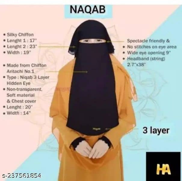 Custom Khimar Triple Layer Double Layer Hijab for Abayas 5