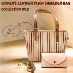 Women's Plain Leather Shoulder Bag Col. 02 0
