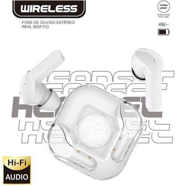 Tws Air 37 Earbuds Crystal Transprent Wireless Bluetooth Handset. 1