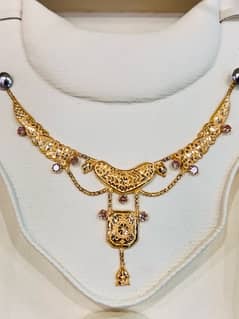 1 GOLD NECKLACE SET 22 CARAT IN USED LIKE NEW HAMZA JEWELLERS 0