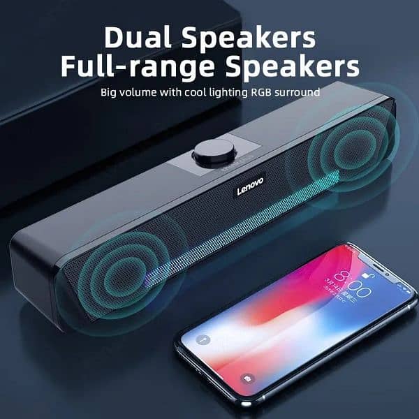 Original Lenovo Sound Bar Wired and Bluetooth 5.0 Mobile Speaker 4