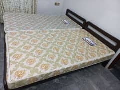 Pure Wooden Single Bed - 2 (with Mattress)