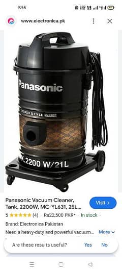 Panasonic Vacuum cleaner 03053200672