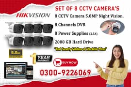 8 CCTV Cameras Set In DHA (HIK Vision)
