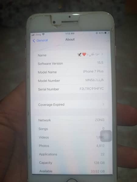 IPhone 7 plus 128 gb pTa approved battery change 1