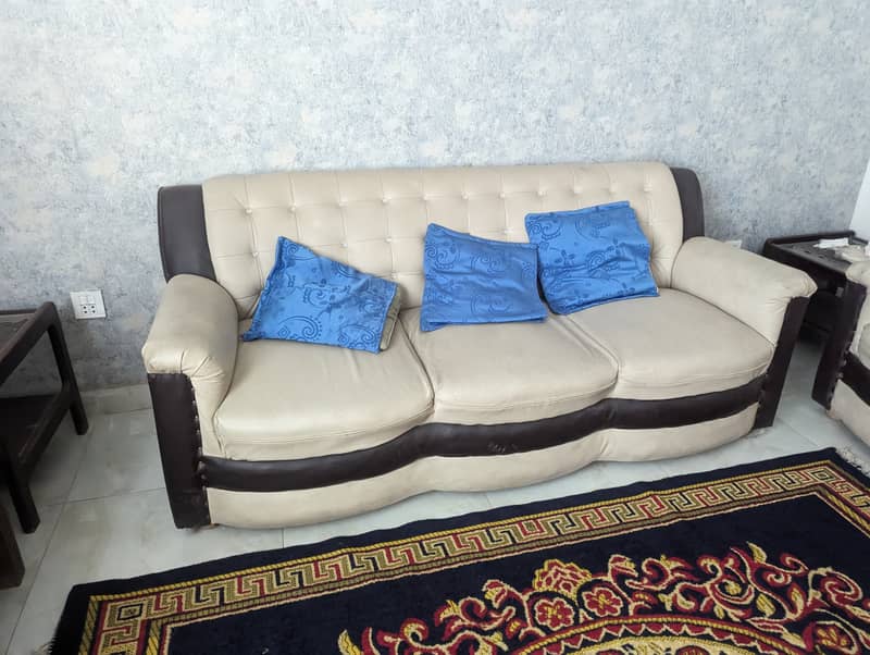 White Sofa set 5 seater sofa 1