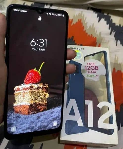 Samsung A12 128gb pta approved with box warranty all accessories 5