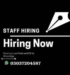 staff required for males and females
