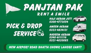 "Panjtan Pak" Pick & Drop Service. Van,Shehzore & Car