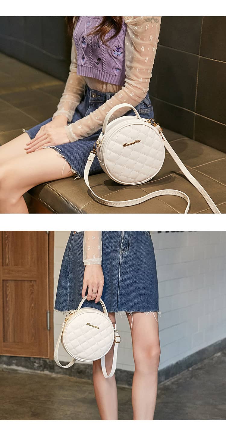 Women's Bag Summer New Sweet Girl Series Small Round Bag Lingge Embroi 8