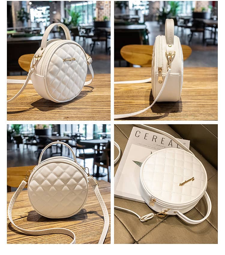 Women's Bag Summer New Sweet Girl Series Small Round Bag Lingge Embroi 12