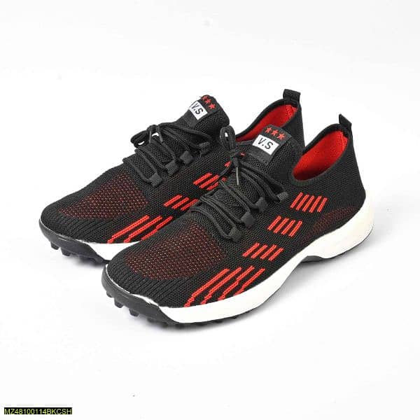 Black camel gripper sports shoes red 3