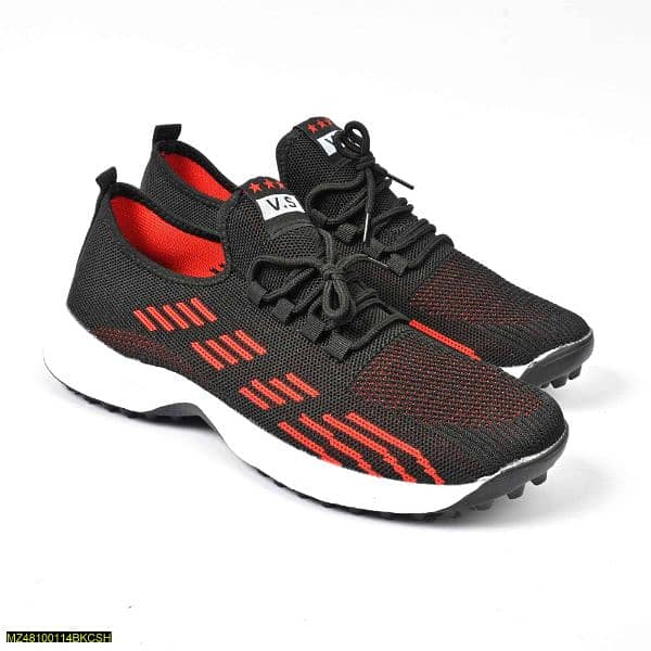 Black camel gripper sports shoes red 4