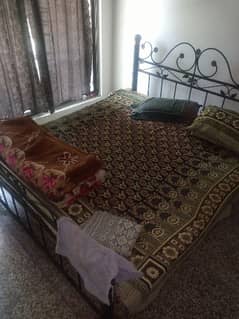 Double Iron Bed with 2 Side tables