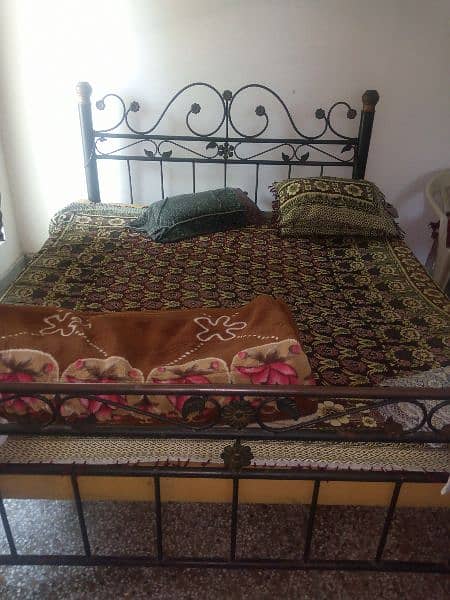 Double Iron Bed with 2 Side tables 2