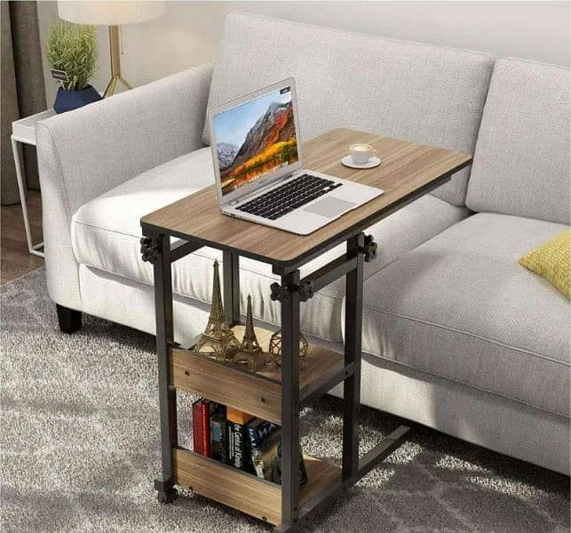 wooden adjustable laptop side table for sofa and bed 0