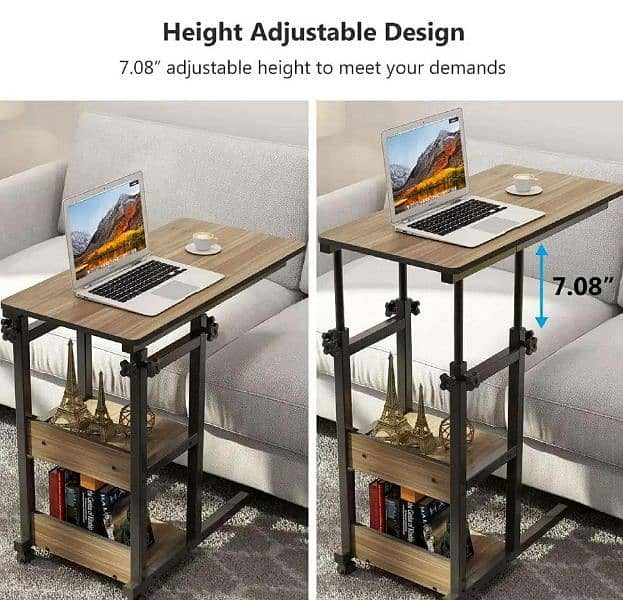 wooden adjustable laptop side table for sofa and bed 2