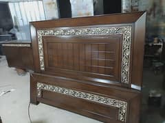 Double bed/King size bed/Dressing table/Bed set/Wooden bed/Furniture