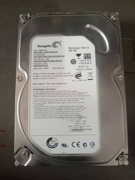 250 gb hard disk seagate 100 percent ok 0