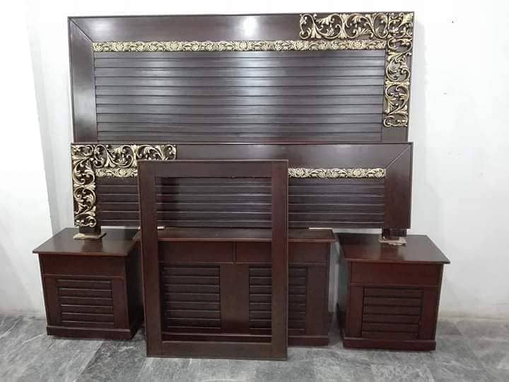 Double bed/King size bed/Dressing table/Bed set/Wooden bed/Furniture 3