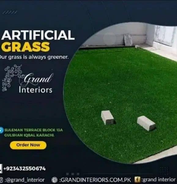 Artificial grass carpet vinyl flooring wood pvc Grand interiors 0