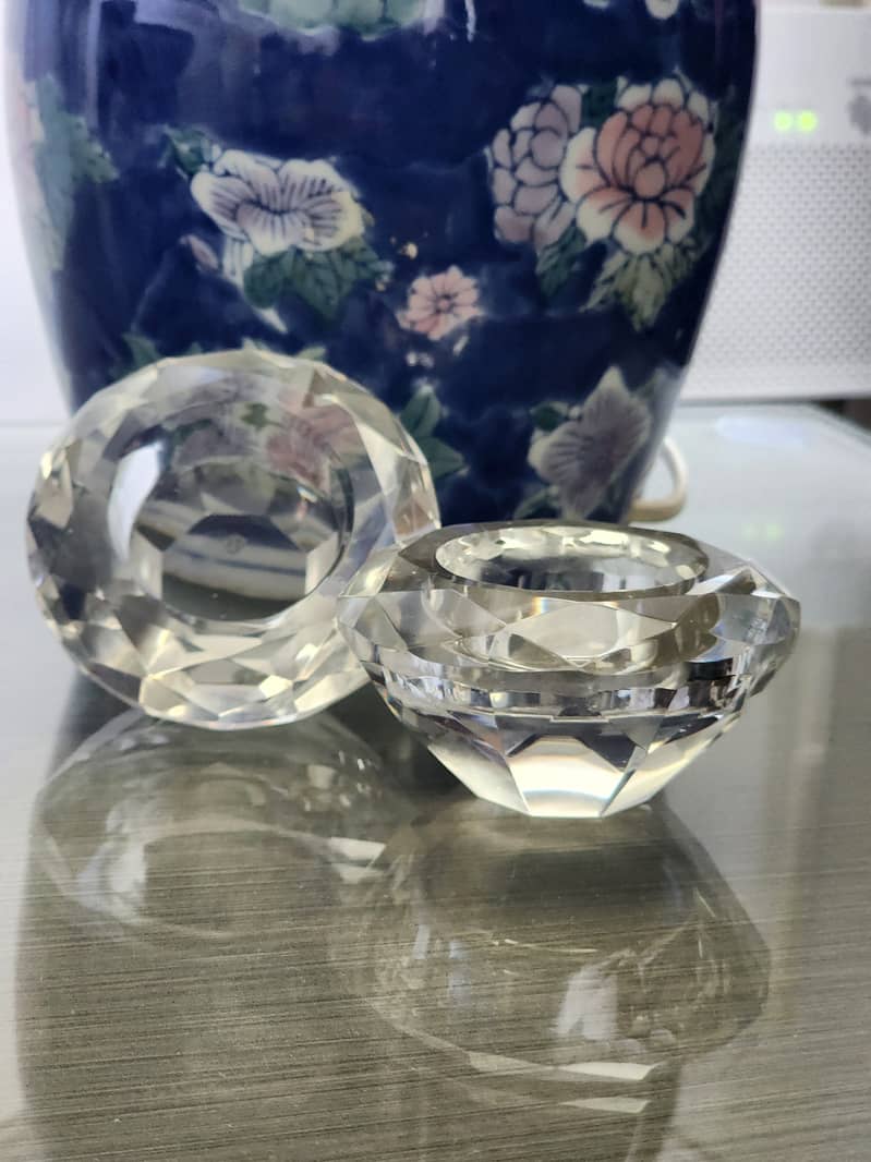 Crystal Candle holders pair 0