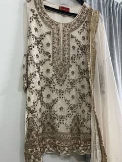 nikkah dress off white with antique gold
