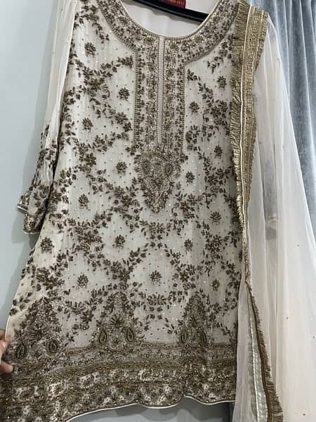 nikkah dress off white with antique gold 1