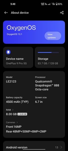 ONEPLUS 9 PRO DUAL SIM APPROVED 2